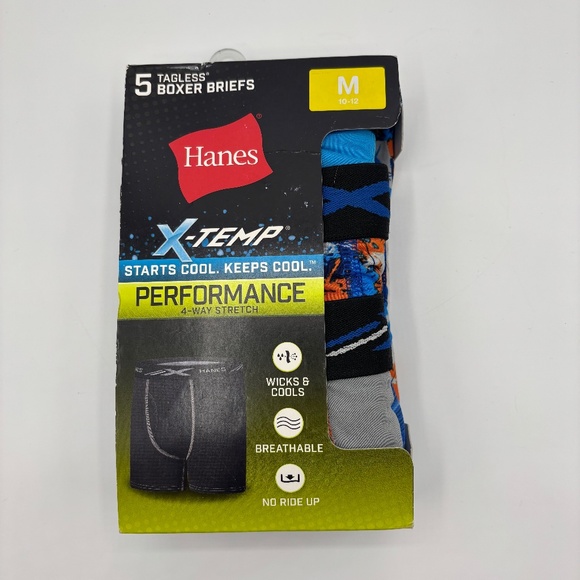 Hanes Boys' X-Temp Stretch Boxer Brief Underwear, 5-Pack - Size M (10-12) - Picture 8 of 10
